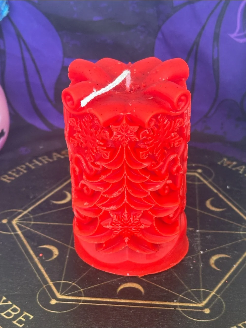 Red Christmas Tree Candle